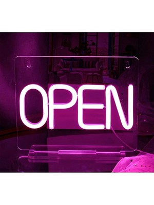 St. Morritz Open Açık Neon Tabela Duvar Dekoru Işıklı Dekor Gece Lambası