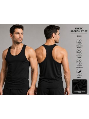 Lumina Sedef Yıldızı Erkek Sporcu Atlet-Siyah-M