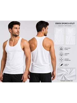 Lumina Sedef Yıldızı Erkek Sporcu Atlet-Beyaz-L