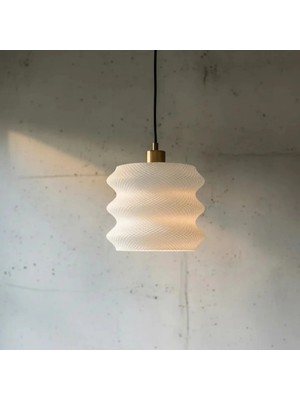 St. Morritz Minimal Ripple Sarkıt Avize | Modern Dekoratif Tavan Lambası | Tasarım Avize | 3D Baskı Aydınlatma