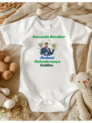 Lupi Amca Yazılı Bebek Zıbın % 100 Pamuk 363