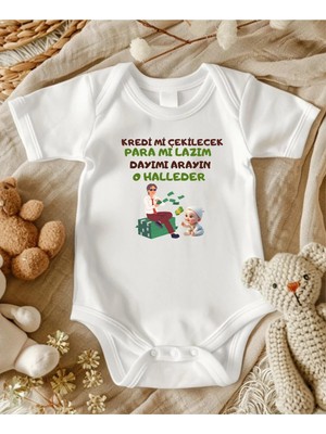 Lupi Dayı Yazılı Bebek Zıbın Yüzde Yüz Pamuk 661