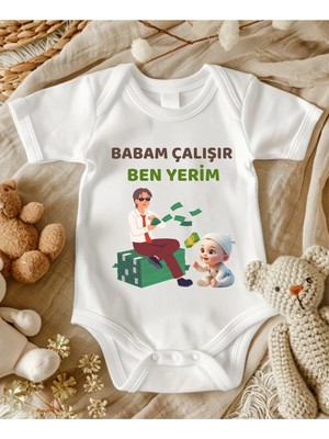 Lupi Baba %100 Pamuklu Yazılı Bebek Zıbını - 237