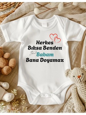 Lupi Baba Yazılı Bebek Body Zıbın %100 Pamuk