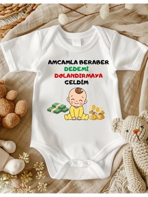 Lupi Amca Yazılı Bebek Zıbın % 100 Pamuk 372