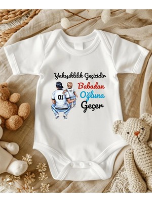 Lupi Baba Yazılı Bebek Body Zıbın %100 Pamuk - 19