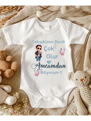 Lupi Amca Yazılı Bebek Zıbın % 100 Pamuk 527