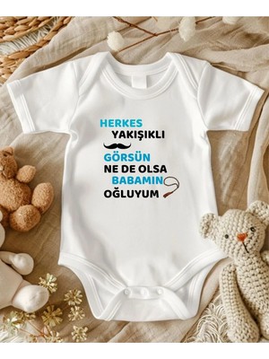Lupi Baba %100 Pamuklu Yazılı Bebek Zıbını - 147