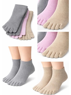 Sky Socks 3’lü Bambu Parmaklı Mantar Önleyici Sağ-Sol Ayrı Yıkamalı Patik Set