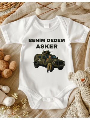 Lupi Benim Dedem Asker Yazılı Bebek Zıbın