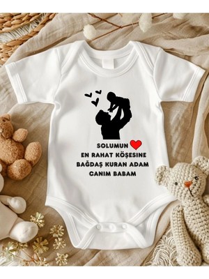 Lupi Baba %100 Pamuklu Yazılı Bebek Zıbını - 169