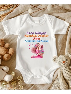 Lupi Anne %100 Pamuklu Yazılı Bebek Zıbını - 78