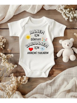 Lupi Babaanne Yazılı Bebek Zıbın % 100 Pamuk 16