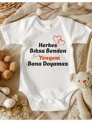 Lupi Yenge Yazılı % Yüz Pamuk Bebek Zıbın 264