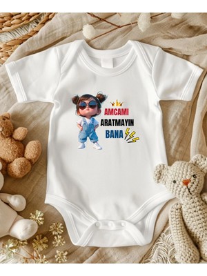 Lupi Amca Yazılı Bebek Body Zıbın %100 Pamuk