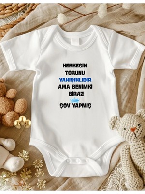 Lupi Babaanne Yazılı Bebek Zıbın % 100 Pamuk 83