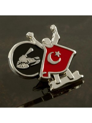 Zero Land Shophnrl Ay Yıldız Yaka Rozet Gümüş Rengi