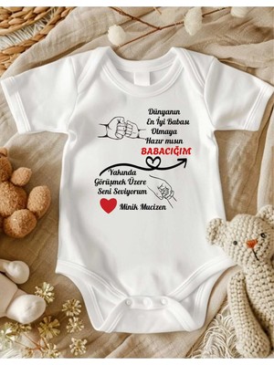 Lupi Baba Oluyorsun Yazılı Bebek Zıbın % Yüz Pamuk Unisex 1