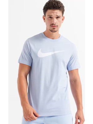 Nike Sportswear Clup Swoosh Mavi Erkek Spor Tişört
