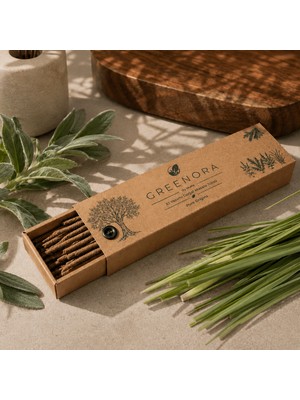 Greenora Pure Origins El Yapımı Doğal Masala Tütsü 18'li Adaçayı Limonotu Çam Reçinesi