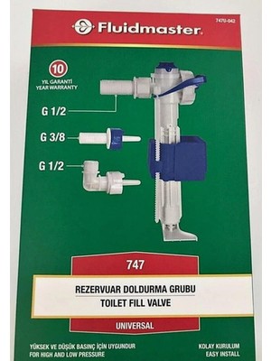 Fluidmaster FLUİDMASTER747  Universal Rezervuar Doldurma Grubu