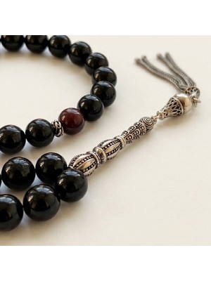 THEIA GemWorks Shapur - Oniks ve Garnet El Yapımı Tesbih