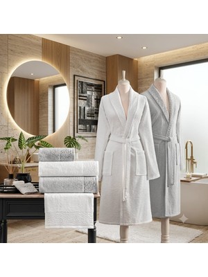 Taç Yeni Sezon Pure Cotton Pamuk 6 ' Lı Bornoz Seti Adria