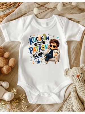 Lupi Patron Benim Yazılı Erkek Bebek Zıbın