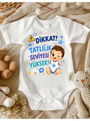 Lupi Dikkat Tatlılık Seviyesi Yüksek Yazılı Erkek Bebek Zıbın