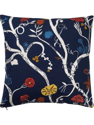 Ikea Revfıngerört Koyu Maviçok Renkli 50X50 cm Kırlent Kılıfı