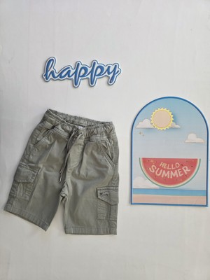 HC Happy Children Yeşil Kanvas Kargo Cepli Şort