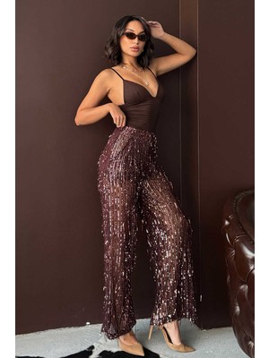 Very Moda Pullu Tül Pantolon | F1611