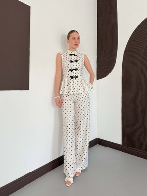 Very Moda Puantiyeli Pantolon | D3075