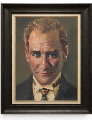 Tablore Siyah Varaklı Paspartulu Çerçeveli Atatürk Tablo A182