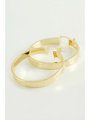 Zero Land Shophnrl Crt Halka Küpe 4,5 cm Sarı