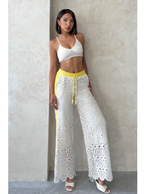 Very Moda Kot Detaylı Dantel Pantolon | F1759