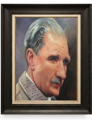 Tablore Siyah Varaklı Paspartulu Çerçeveli Atatürk Tablo A353