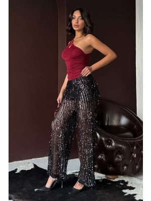 Very Moda Pullu Tül Pantolon | F1611