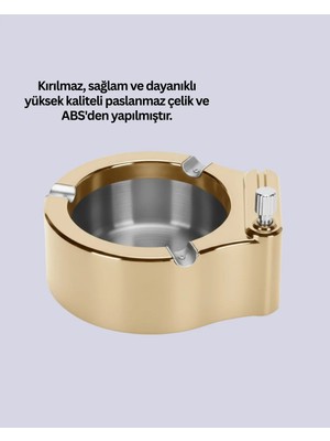 Hype Store Çakmaklı Küllük Paslanmaz Metal Dayanıklı Tasarım Yeni Nesil