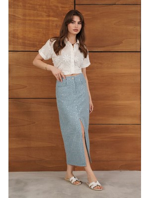 Very Moda Pullu Kot Etek | F1707