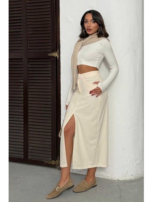 Very Moda Fitilli Kadife Etek | F2033