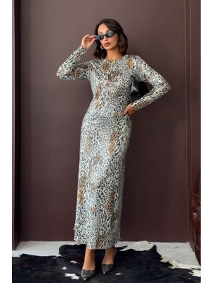 Very Moda Leopar Desenli Etek Günlükten Geceye Şıklık