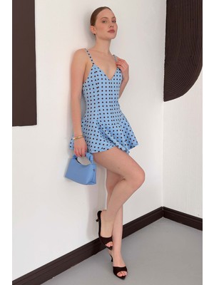 Very Moda Puantiyeli Askılı Mini Elbise | D3003