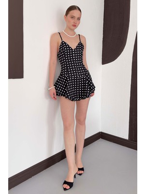 Very Moda Puantiyeli Askılı Mini Elbise | D3003
