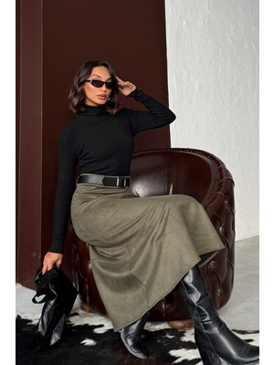 Very Moda Süet Uzun Etek | F2004