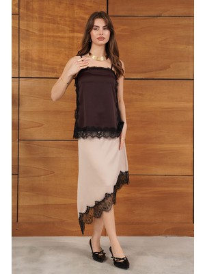Very Moda Dantelli Asimetrik Etek  | D2951