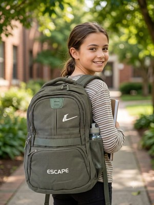 Escape Okul Günlük Hafif Kumaş Laptop Bölmeli 4 Gözlü Sırt Çantası
