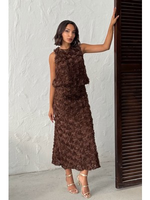 Very Moda Gül Süzüneli Etek | F2005