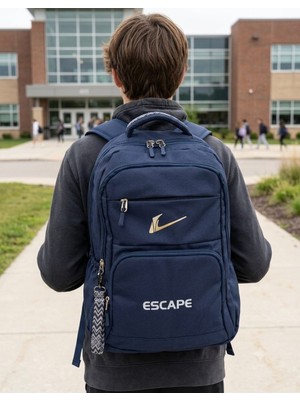 Escape Okul Günlük Hafif Kumaş Laptop Bölmeli 4 Gözlü Sırt Çantası