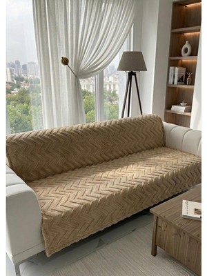 1 Adet Royam Peluş Pamuklu Sünger Tabanlı Kaymaz Koltuk Çekyat Örtüsü 160 x 210